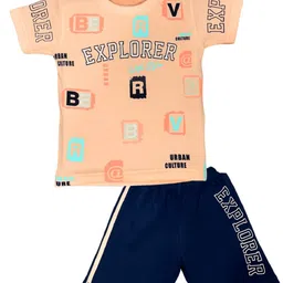 BAESD Kids Typography Printed Pure Cotton T-Shirt With Shorts-picture-16