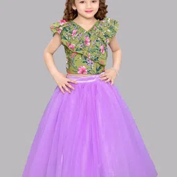 Pink Chick Girls Printed V-Neck Clothing Set-image-2