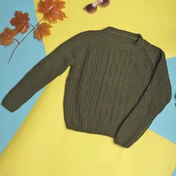 NEUDIS Girls Cable Knit Self Design Pullover-picture-39