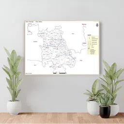 Wallpics White & Black Bhavnagar District Palitana Taluk Map Water Resistant Wall Poster-image-53