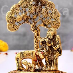 CraftVatika Gold-Toned & Black Metal Religious Idol Showpiece-picture-27