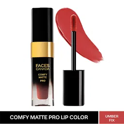 FACES CANADA Comfy Matte Pro Liquid Lipstick 5.5ml - 10Hr Stay & No Dryness - Umber Fix 10-picture-31