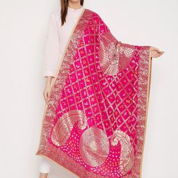 Clora Creation Woven Design Tie and Dye Dupatta with Gotta Patti-picture-47