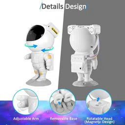 Storio Plastic Baby Toys Astronaut Galaxy Projector with Remote Control - 360° Adjustable Timer Kids Astronaut Nebula Night Light Lamp for Baby Adults Bedroom,Gaming Room,Home and Party,LED,White image 5
