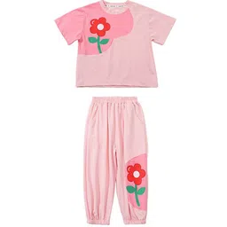 StyleCast x Revolte Girls Pink & Green Printed Top with Pyjamas-picture-37