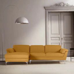 casacraft from pepperfry Honora Leatherette RHS Sectional Sofa ( 2+ Lounger ) in Yellow Color-picture-24