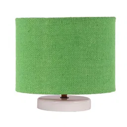 new era Green Jute Table Lamp with White wood base -34 image 3