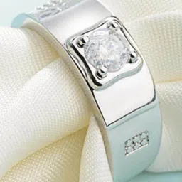 MYKI Men 925 Sterling Silver Silver-Plated & CZ Stone-Studded Adjustable Finger Ring-picture-28