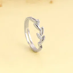 GIVA 925 Sterling Silver Rhodium-Plated Stone Studded Finger Ring-picture-54