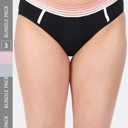 Amour Secret Women Pack Of 3 Anti-Bacterial Mid-Rise Hipster Briefs-picture-33