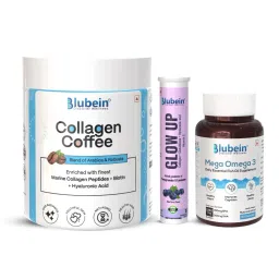 Blubein Skin Wellness Trio|Triple Strenght Omega 3 Fish Oil, Marine Collagen with L-Glutathione & Hyaluronic Acid for Radiant, Glowing & Youthful Skin Supplement for Men & Women-image-56