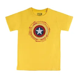 Marvel by Wear Your Mind Boys Yellow Printed Pure Cotton T-shirt-picture-36