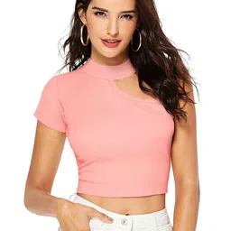 SANJANA  SILK Choker Neck Fitted Crop Top-picture-57
