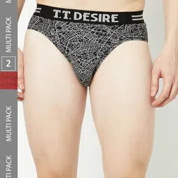 T.T. Men Pack Of 2 Desire Printed Pure Cotton Basic Briefs-picture-40