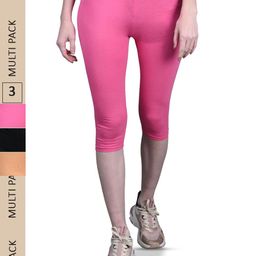 FRENCH KLEIDER Girls Pack of 3 Skinny Fit Mid-Rise Capris-picture-35