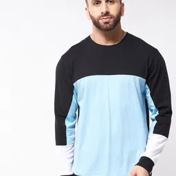 GRITSTONES Men Black Colourblocked T-shirt-picture-41