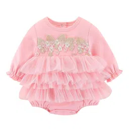 StyleCast Infant Girls Embroidered Layered Cotton Rompers-picture-5