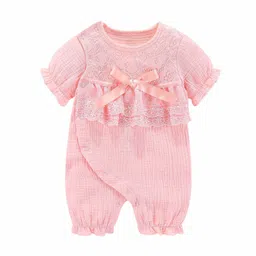 StyleCast Pink Girls Cotton Rompers-image-0