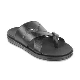Metro Men Black Leather Comfort Sandals-picture-22