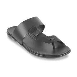 Metro Men Black Leather Comfort Sandals-picture-26
