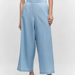 MANGO Women Pure Cotton Cropped Trousers-image-29