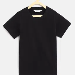 TALES & STORIES Boys Black Solid Cotton T-shirt-picture-33
