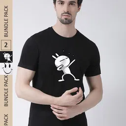 Friskers Pack Of 2 Graphic Printed Pure Cotton T-shirt-image-10