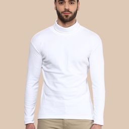 Hypernation Men Solid High Neck Cotton Slim Fit T-shirt-picture-43