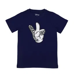 Disney by Wear Your Mind Boys Navy Blue Printed V-Neck T-shirt-picture-35