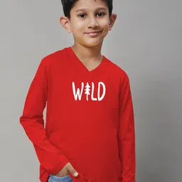 Friskers Boys Typography Printed Pure Cotton V-Neck T-shirt-picture-24