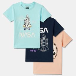 R&B Boys Pack Of 3 Typography Printed Round Neck T-shirt-picture-23