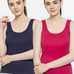 Friskers Pack Of 2 Pink & Navy Blue Tank Tops-picture-26