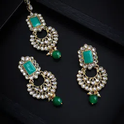 Sukkhi Gold-Plated Kundan Studded Necklace & Earrings-image-20
