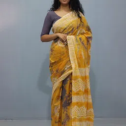 NIKHILAM Tie and Dye Pure Cotton Ikat Saree-picture-35
