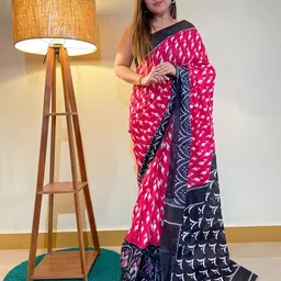 RADHA LAKSHMI Ethnic Motifs Printed Pure Cotton Ikat Saree-picture-35