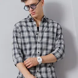 British Club Smart Slim Fit Tartan Checked Cotton Casual Shirt-picture-20