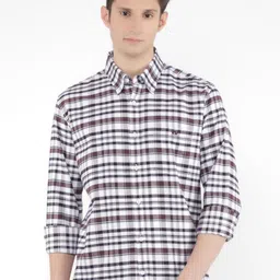 Crimsoune Club Men Tartan Checks Classic Slim Fit Cotton Casual Shirt image 1