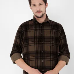 Crimsoune Club Men Classic Slim Fit Tartan Checks Opaque Checked Casual Shirt-picture-24