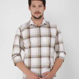 Crimsoune Club Men Classic Slim Fit Tartan Checks Opaque Checked Casual Shirt-picture-36