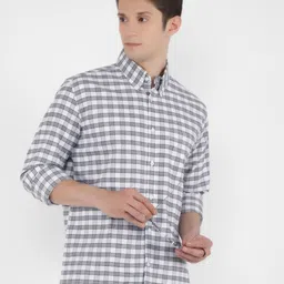 Crimsoune Club Men Classic Slim Fit Tartan Checks Opaque Checked Casual Shirt-picture-28