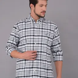 Crimsoune Club Men Classic Slim Fit Tartan Checks Opaque Checked Casual Shirt-picture-38