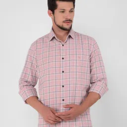 Crimsoune Club Men Classic Slim Fit Tartan Checks Opaque Checked Casual Shirt-picture-35