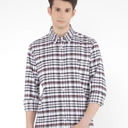 Crimsoune Club Men Classic Slim Fit Tartan Checks Opaque Checked Casual Shirt-picture-30