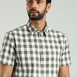 Indian Terrain Classic Spread Collar Slim Fit Tartan Checks Cotton Casual Shirt-picture-33