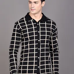 Campus Sutra Black Classic Checked Cotton Casual Shirt-image-36