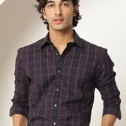 RARE RABBIT Men Lancelot Checked Slim Fit Cotton Formal Shirt-picture-32