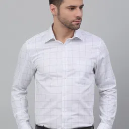 LOUIS STITCH Windowpane Checked Comfort Pure Cotton Formal Shirt-picture-23