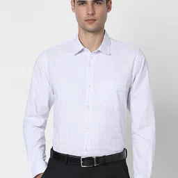 Peter England Spread Collar Long Sleeves Slim Fit Checked Formal Shirt-image-16