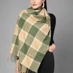 Mafadeny Checked Tasselled Detail Stole-image-46