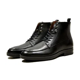 HX London Men Textured Leather Biker Boots-picture-25